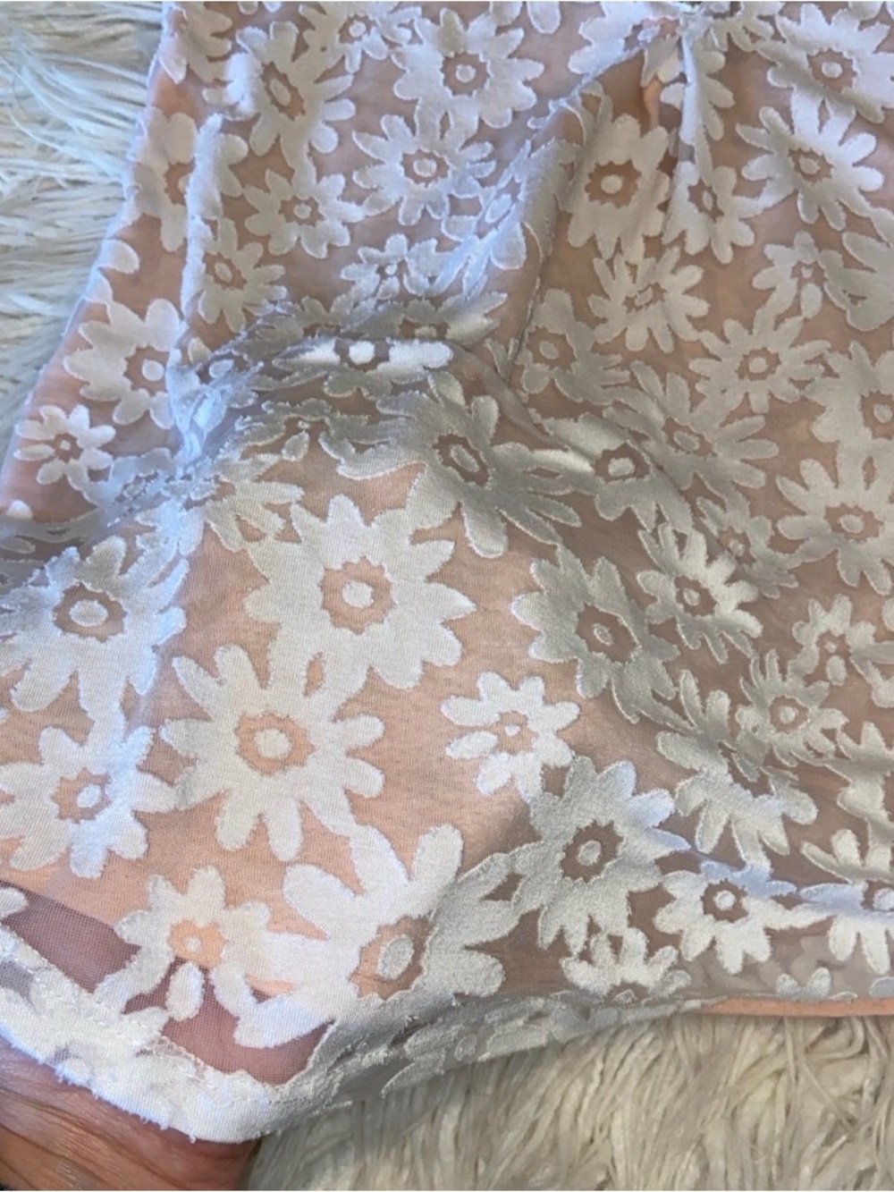 Jolt boho Pink Floral Lace Tank with Gray Trim - Picture 2 of 4